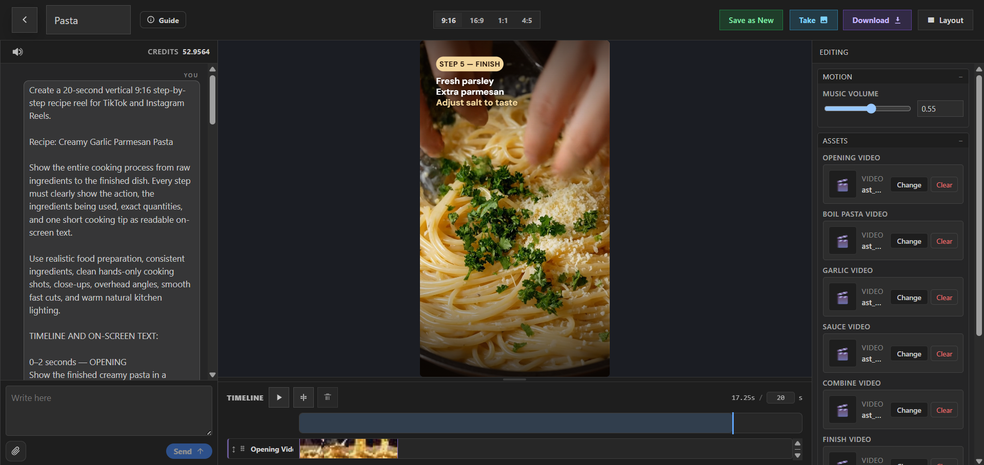 PlayableLab recipe reel editor preview